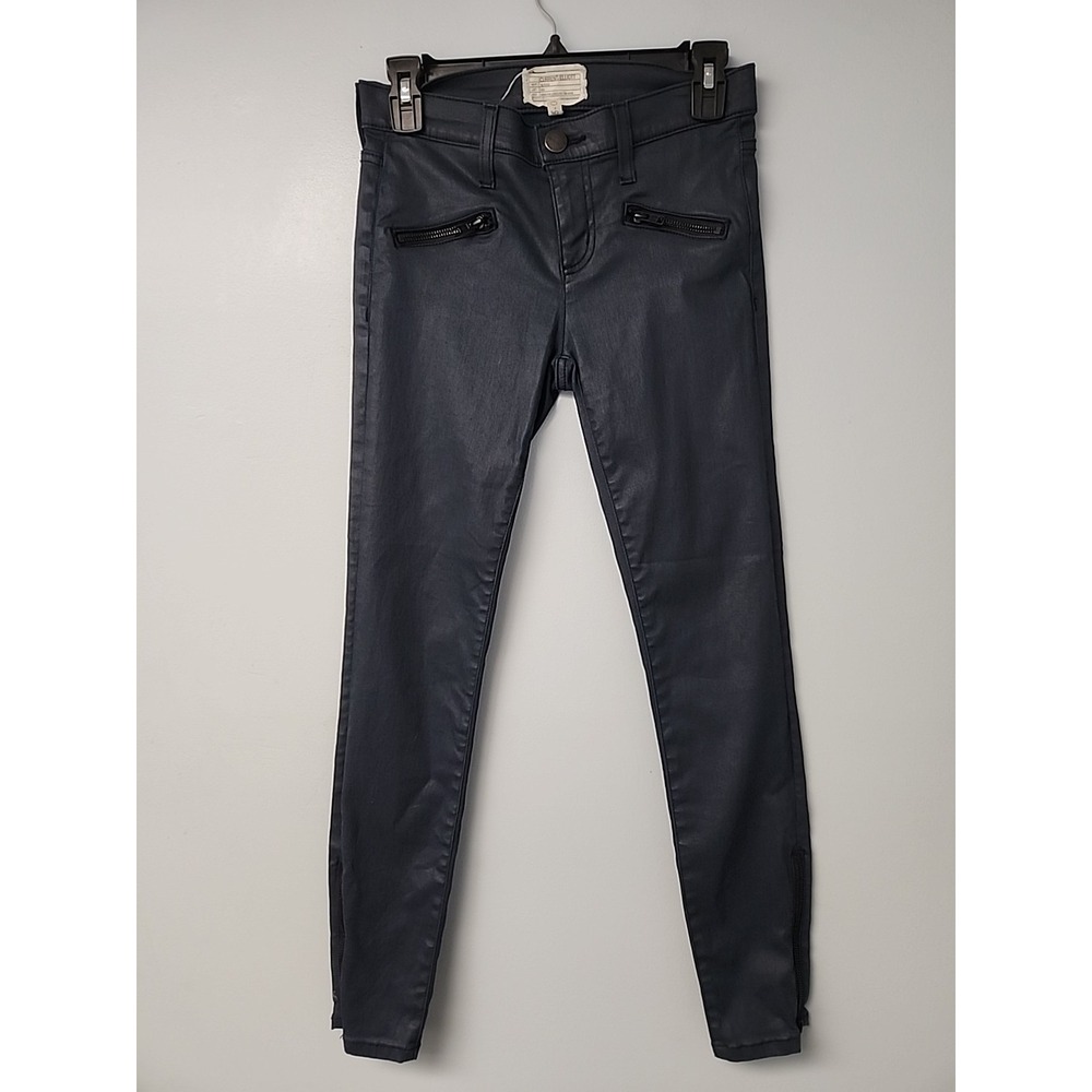 Current/Elliott The Soho Zip Stiletto Skinny in Blue Coated Size 25 0